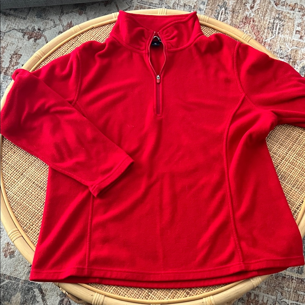 Lands' End Red Fleece Pullover